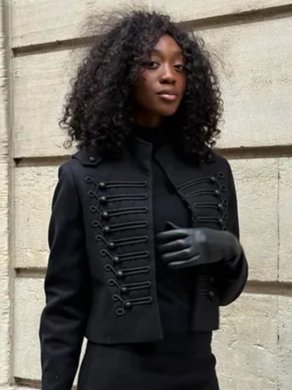 Black Military-Style Women's Jacket